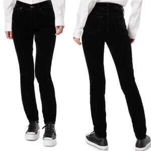 POLO RALPH LAUREN TOMPKINS MID RISE SKINNY VELVET JEANS IN BLACK NWT SIZE 24R